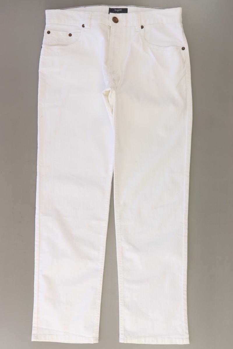 Bugatti Five-Pocket-Hose für Herren Gr. W32/L30 weiß aus Baumwolle