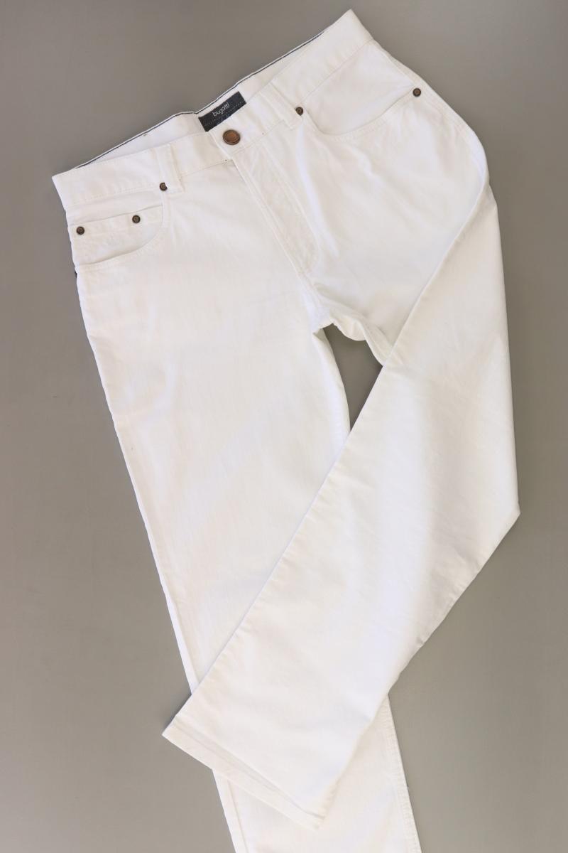 Bugatti Five-Pocket-Hose für Herren Gr. W32/L30 weiß aus Baumwolle