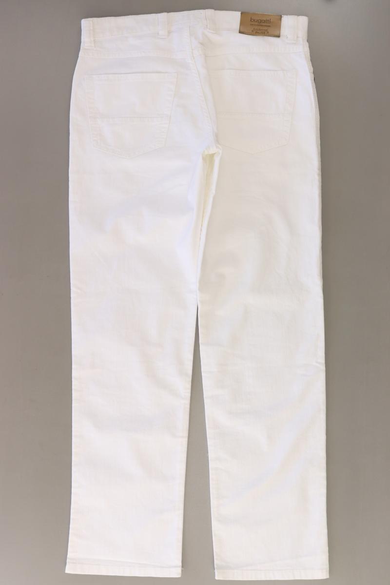 Bugatti Five-Pocket-Hose für Herren Gr. W32/L30 weiß aus Baumwolle