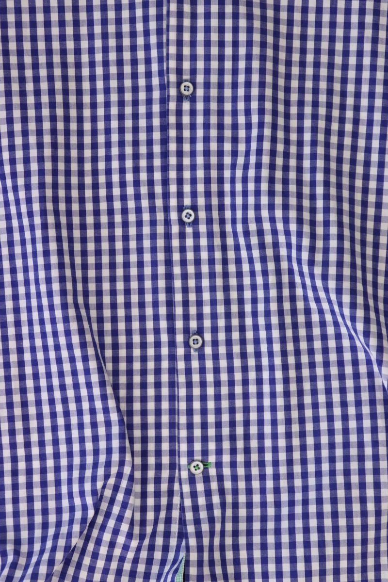 Pierre Cardin Karohemd für Herren Gr. L kariert Kurzarm blau aus Baumwolle