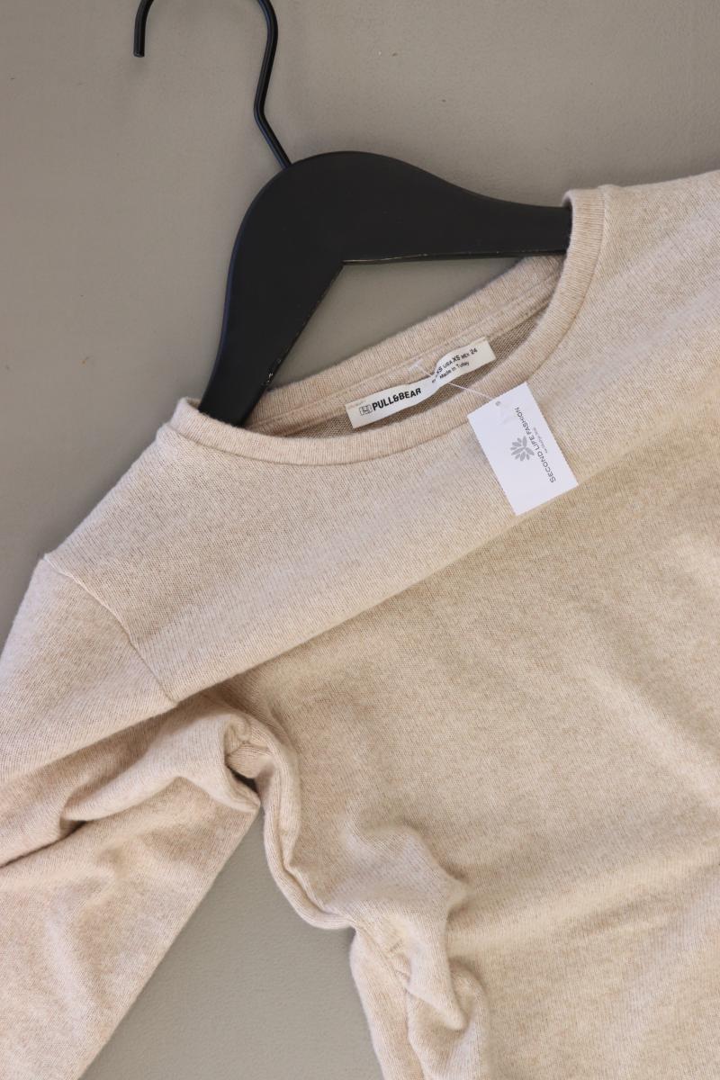 Pull&Bear Longsleeve-Shirt Gr. XS Langarm creme aus Polyester