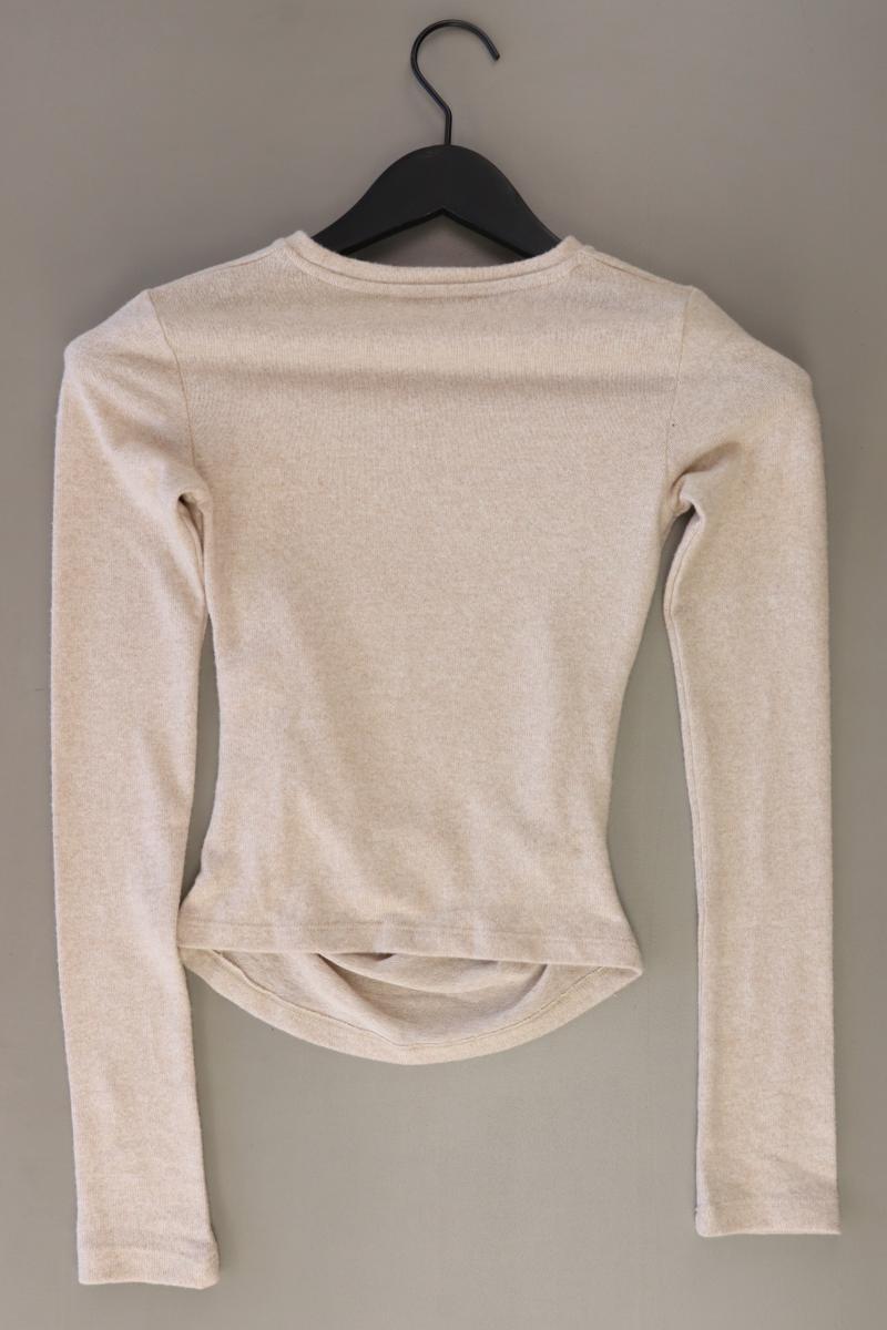Pull&Bear Longsleeve-Shirt Gr. XS Langarm creme aus Polyester