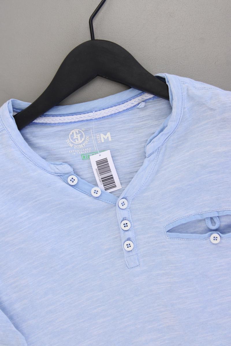 Tom Tompson Shirt für Herren Gr. M Kurzarm blau aus Baumwolle
