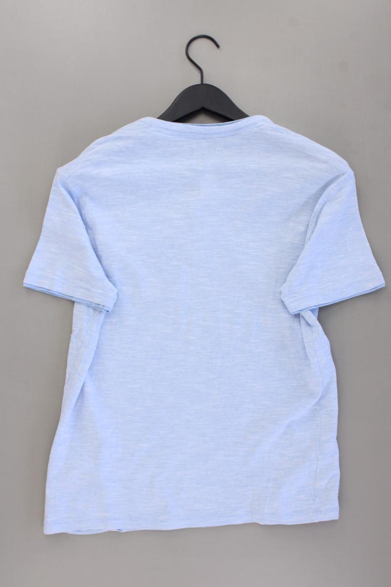 Tom Tompson Shirt für Herren Gr. M Kurzarm blau aus Baumwolle