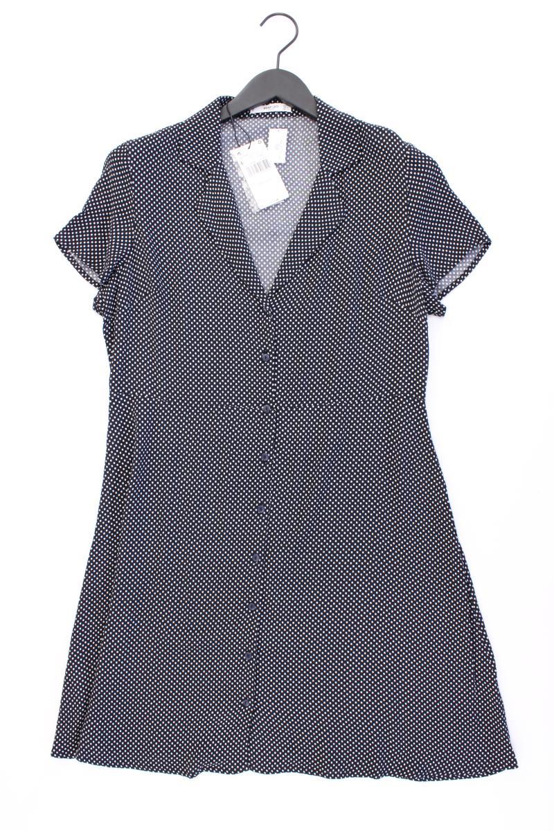 Mango Kurzarmkleid Gr. L gepunktet neu mit Etikett blau aus Viskose