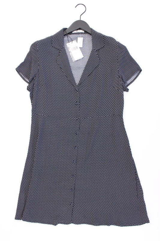 Mango Kurzarmkleid Gr. L gepunktet neu mit Etikett blau aus Viskose