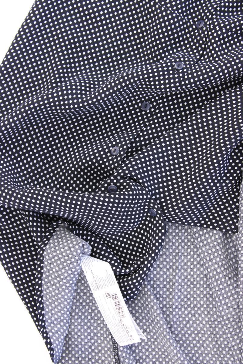 Mango Kurzarmkleid Gr. L gepunktet neu mit Etikett blau aus Viskose