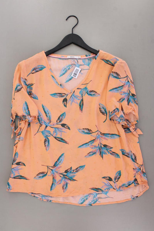 Cecil Kurzarmbluse Gr. XL mit Blumenmuster neuwertig orange aus Viskose