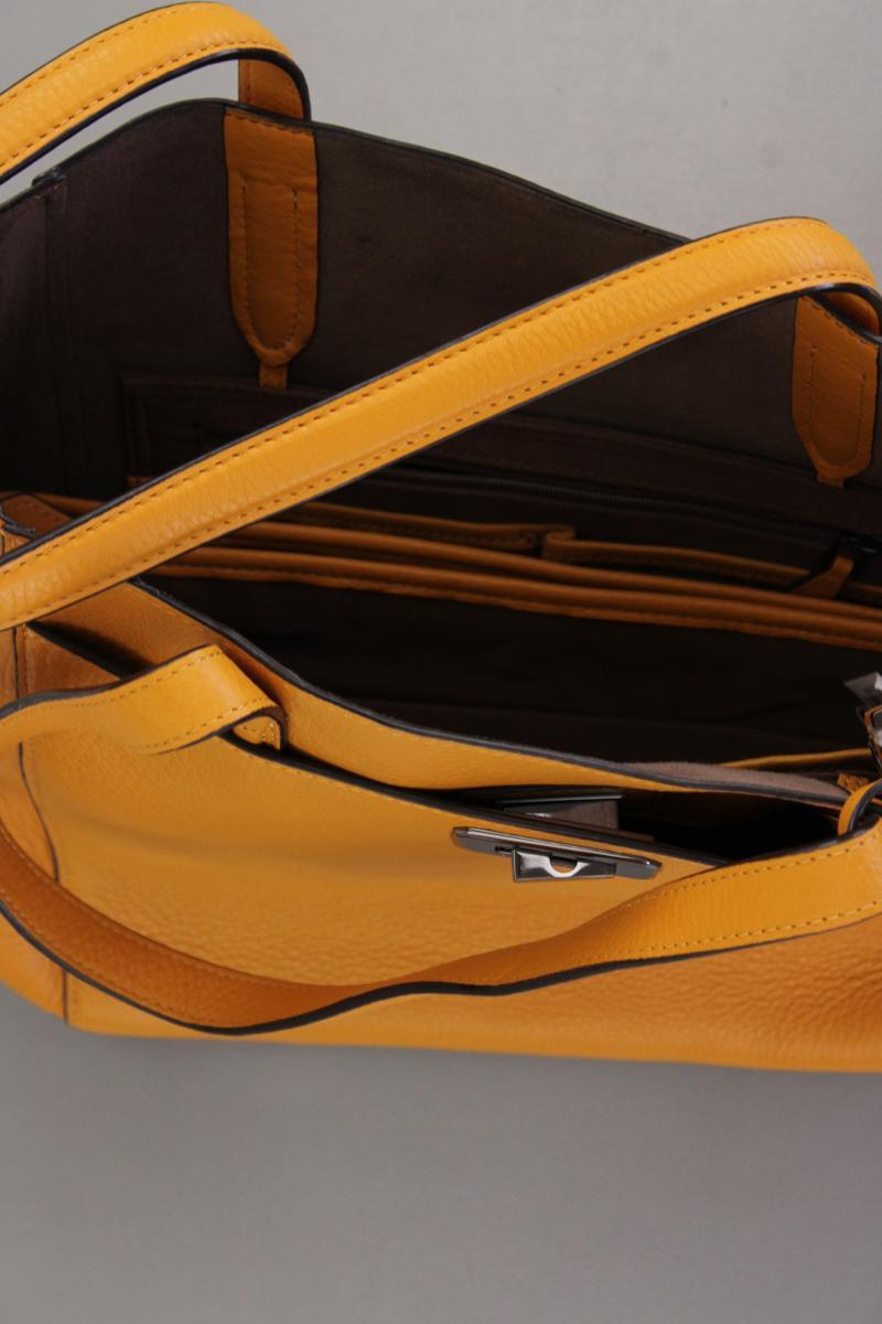 Braun Büffel Schultertasche neuwertig gelb aus Leder