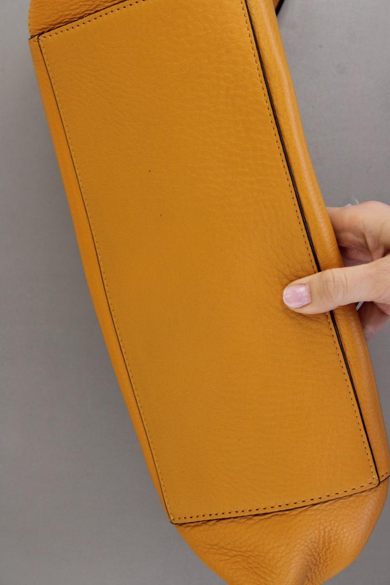 Braun Büffel Schultertasche neuwertig gelb aus Leder