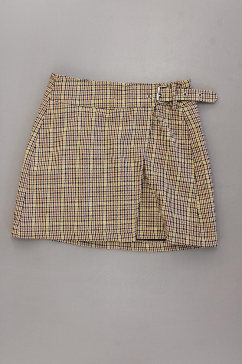 Bershka Kurzer Rock Gr. S kariert braun aus Polyester