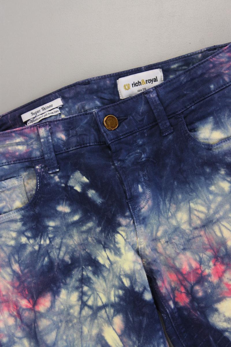 Rich&Royal Skinny Jeans Gr. W29 mit Batikmuster mehrfarbig aus Baumwolle