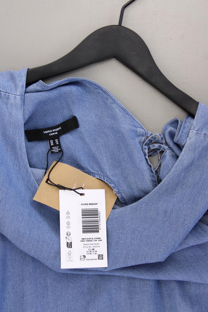 Vero Moda Bluse Gr. 48 neu mit Etikett Ärmellos blau aus Lyocell