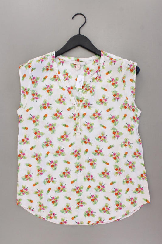 Esprit Bluse mit Ananasmuster Gr. 36 Kurzarm mehrfarbig
