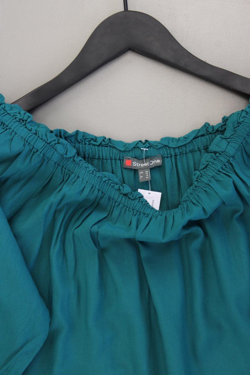 Street One Regular Bluse Gr. 40 3/4 Ärmel mit Carmen-Ausschnitt blau