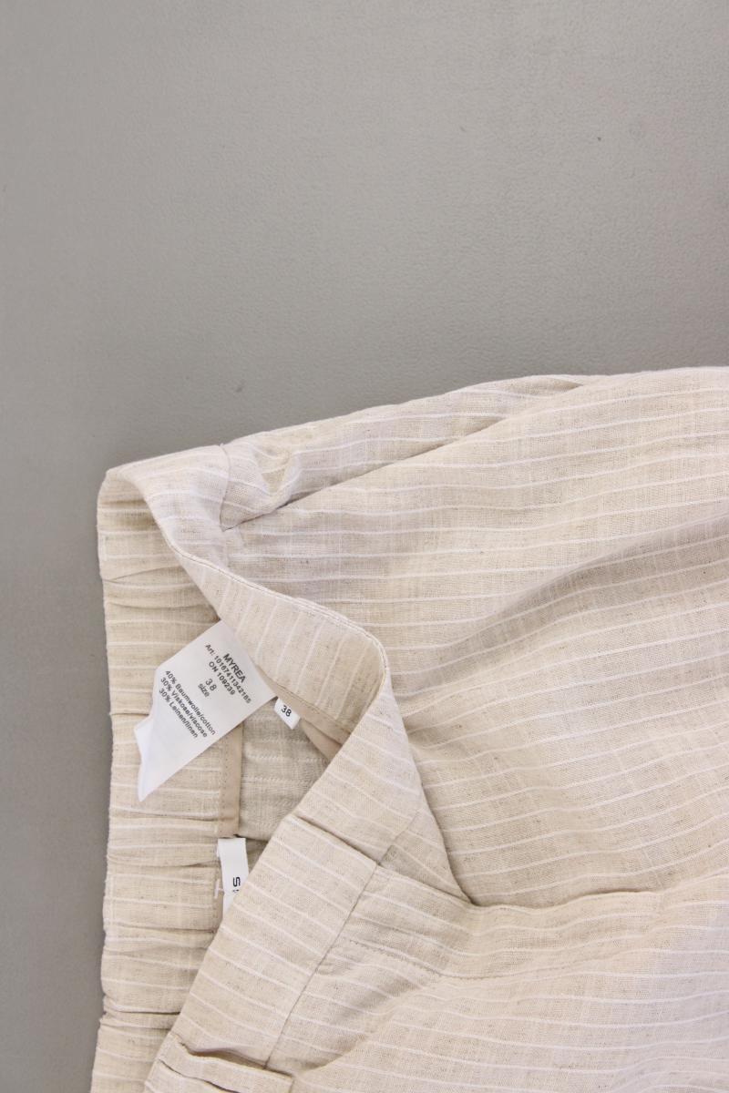 Opus Stoffhose Gr. 38 gestreift Modell Myrea creme aus Baumwolle