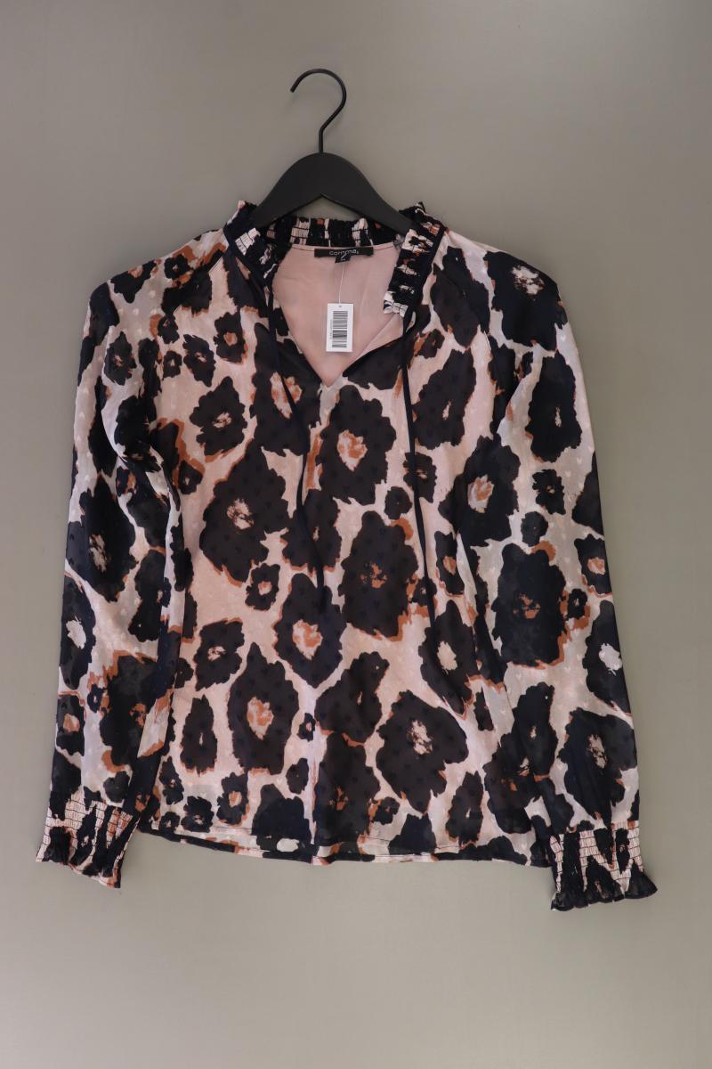 comma, Langarmbluse Gr. 38 mit Tierdruck mehrfarbig aus Polyester