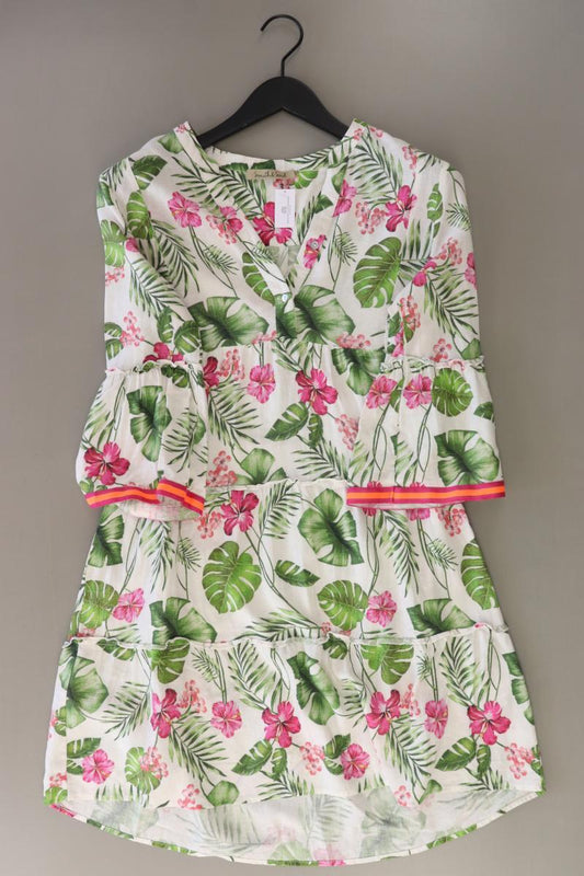 Smith & Soul Kleid mit Leinen Gr. XS mit Blumenmuster 3/4 Ärmel mehrfarbig