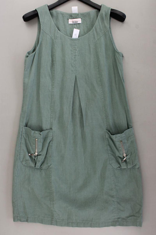 Linea Tesini Midikleid Gr. 38 Ärmellos grün aus Baumwolle