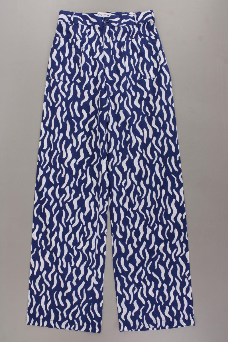 Zara Stoffhose Gr. XS geometrisches Muster blau