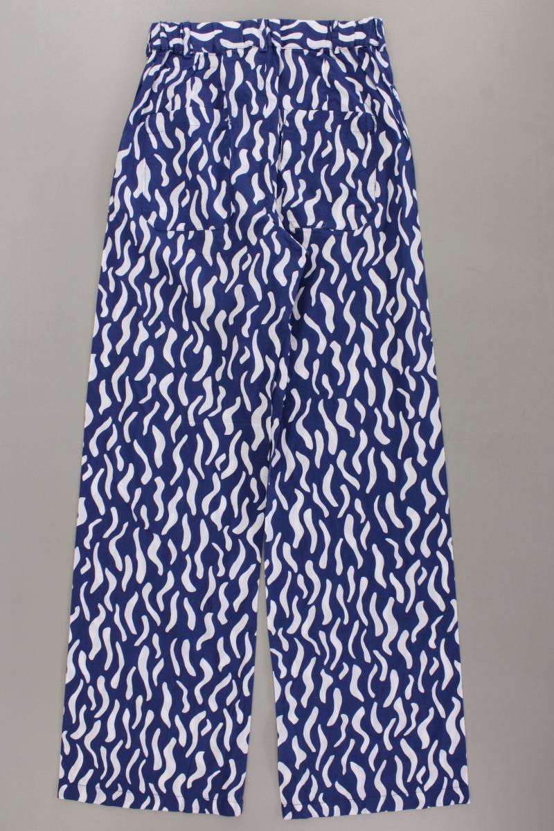 Zara Stoffhose Gr. XS geometrisches Muster blau