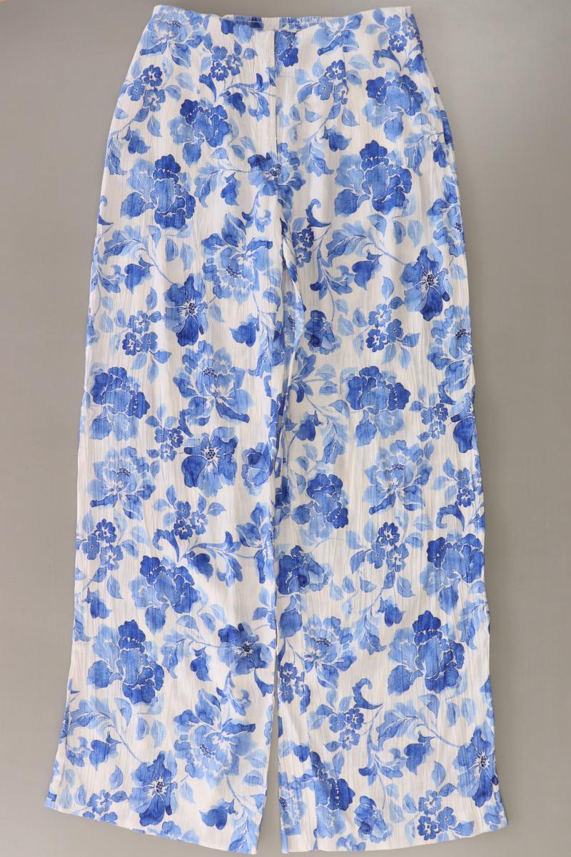 Mango Stoffhose Gr. S mit Blumenmuster blau aus Viskose