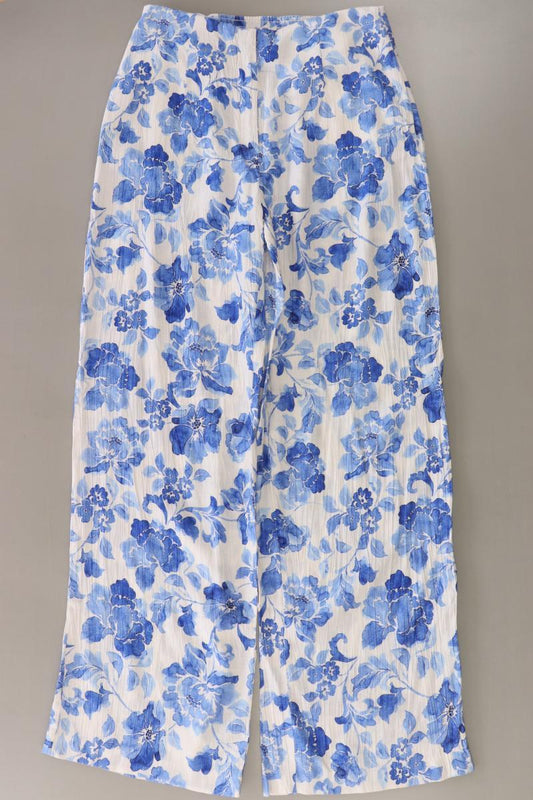 Mango Stoffhose Gr. S mit Blumenmuster blau aus Viskose
