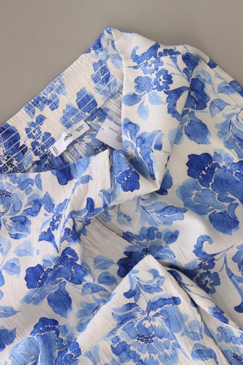 Mango Stoffhose Gr. S mit Blumenmuster blau aus Viskose