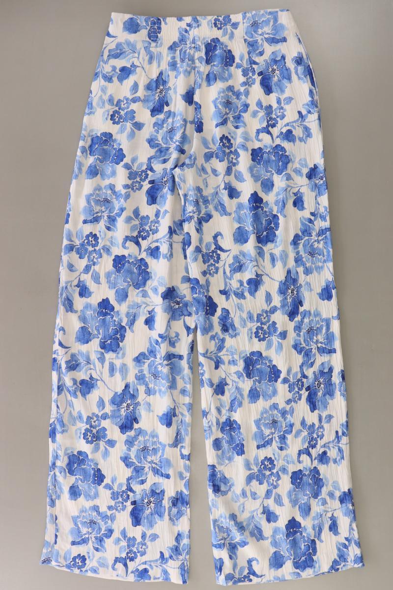 Mango Stoffhose Gr. S mit Blumenmuster blau aus Viskose