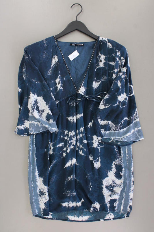 Zara Tunika Kleid Gr. XS mit Batikmuster 3/4 Ärmel blau