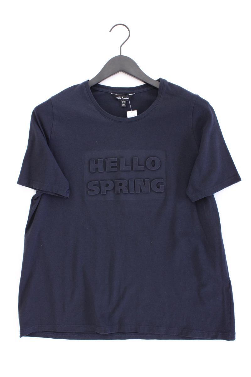 Ulla Popken T-Shirt Gr. 42/44 Kurzarm blau aus Baumwolle