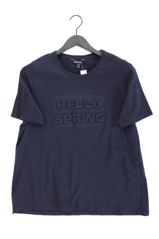 Ulla Popken T-Shirt Gr. 42/44 Kurzarm blau aus Baumwolle