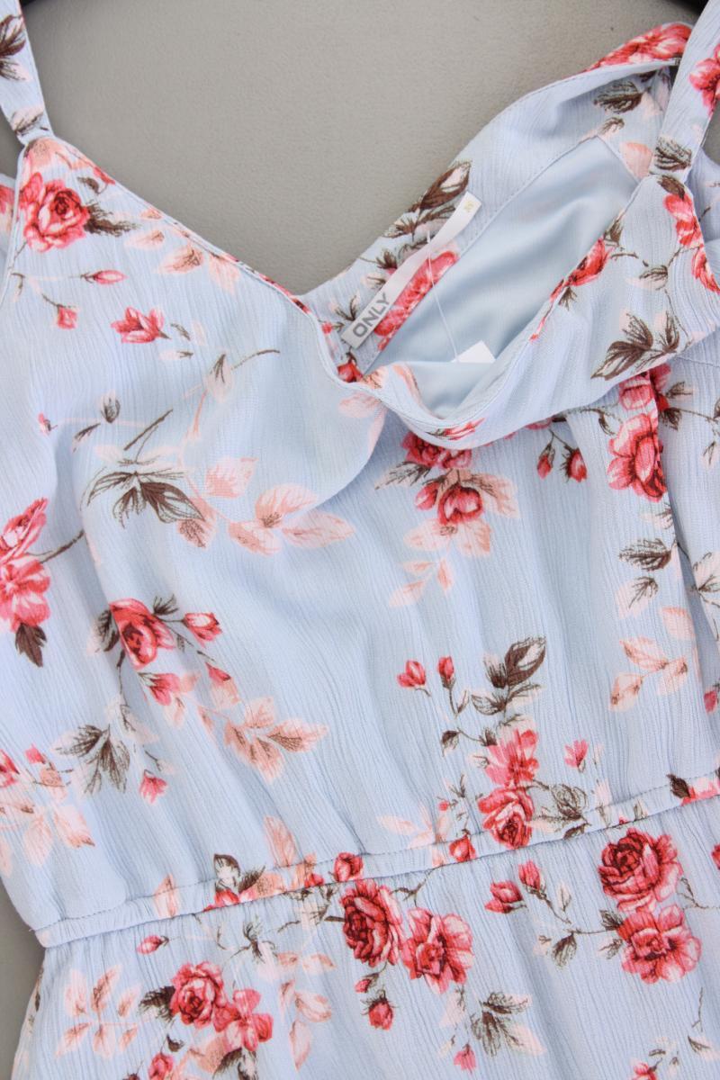Only Trägerkleid Gr. 38 mit Blumenmuster blau aus Viskose