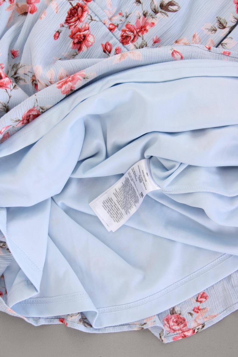 Only Trägerkleid Gr. 38 mit Blumenmuster blau aus Viskose