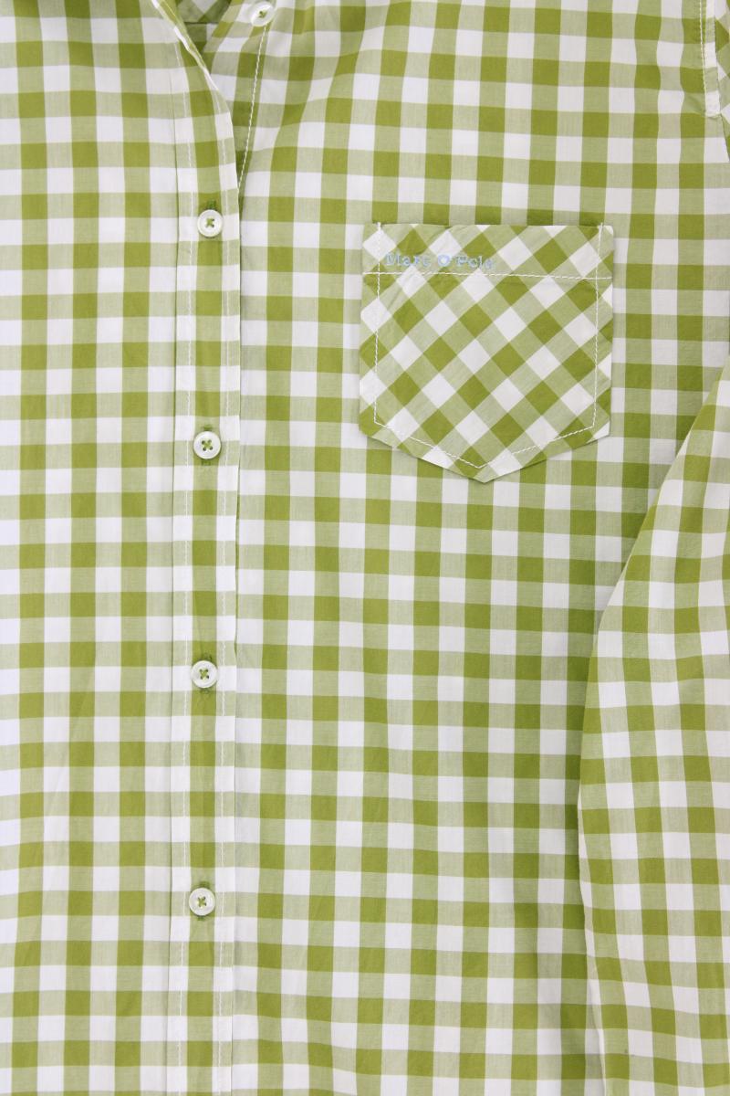 Marc O'Polo Karobluse Gr. 42 kariert Langarm grün aus Baumwolle