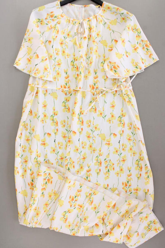 Kurzarmkleid Gr. XL mit Blumenmuster mehrfarbig aus Polyester