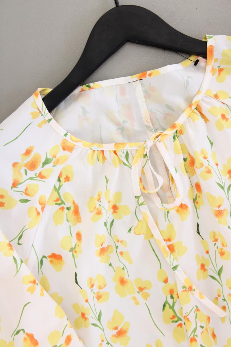 Kurzarmkleid Gr. XL mit Blumenmuster mehrfarbig aus Polyester