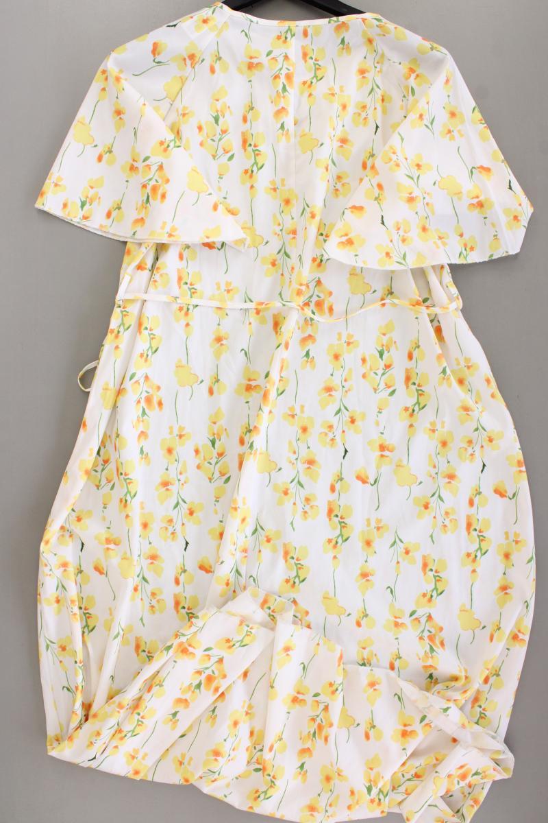 Kurzarmkleid Gr. XL mit Blumenmuster mehrfarbig aus Polyester