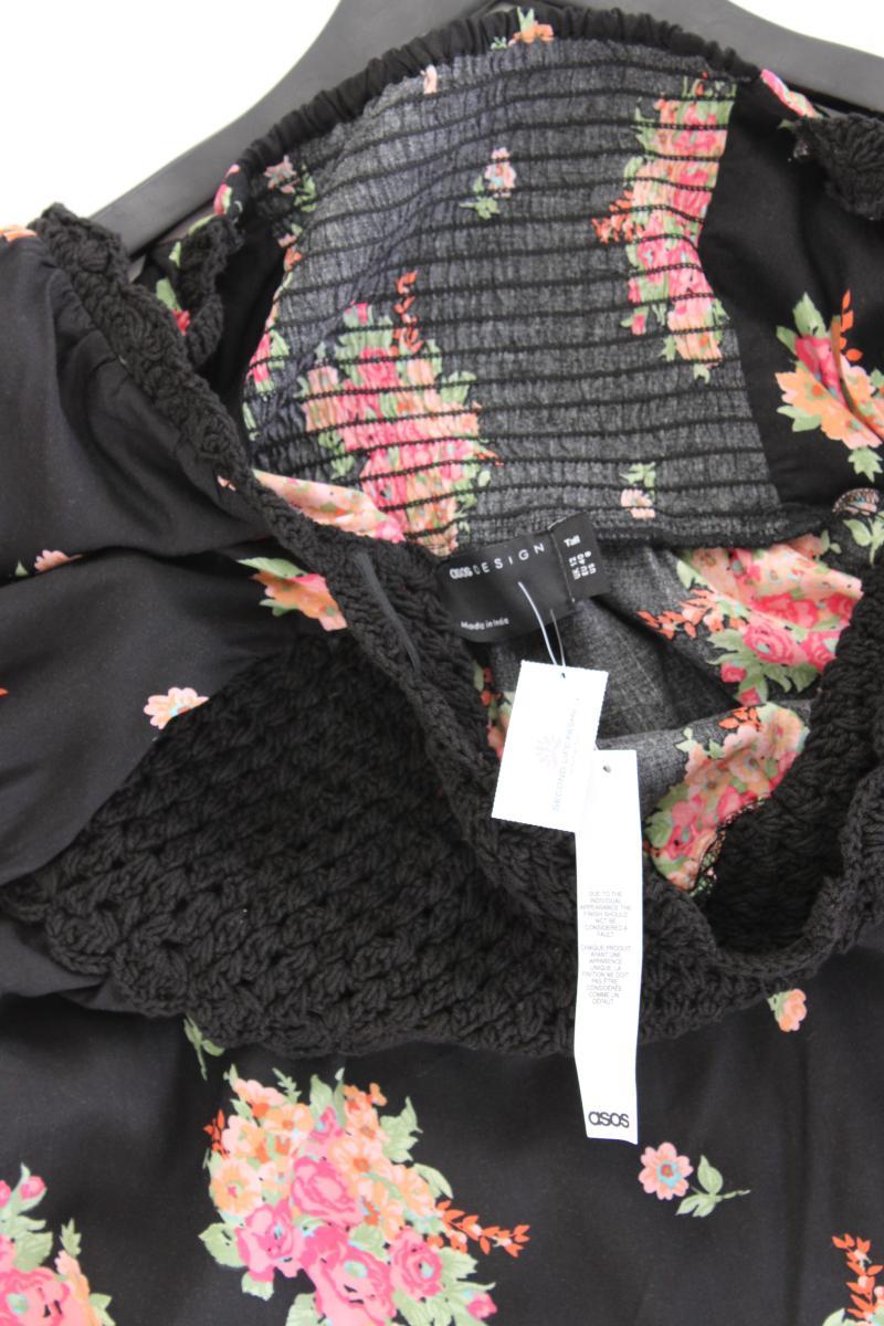 Asos Kurzarmkleid Gr. 40 mit Blumenmuster neu mit Etikett schwarz aus Viskose