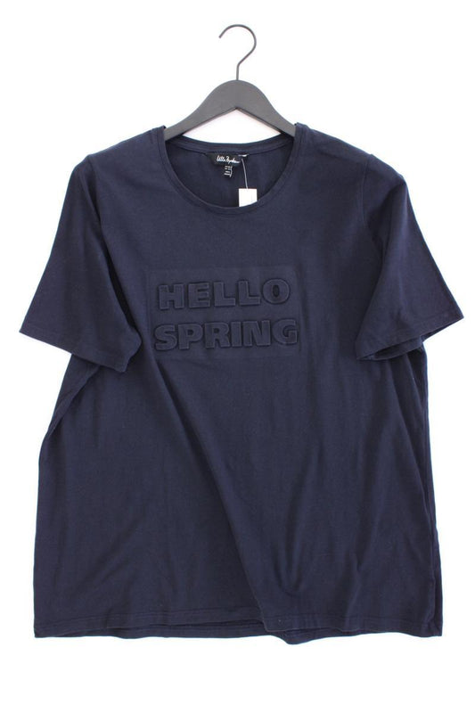 Ulla Popken T-Shirt Gr. 46/48 Kurzarm blau aus Baumwolle