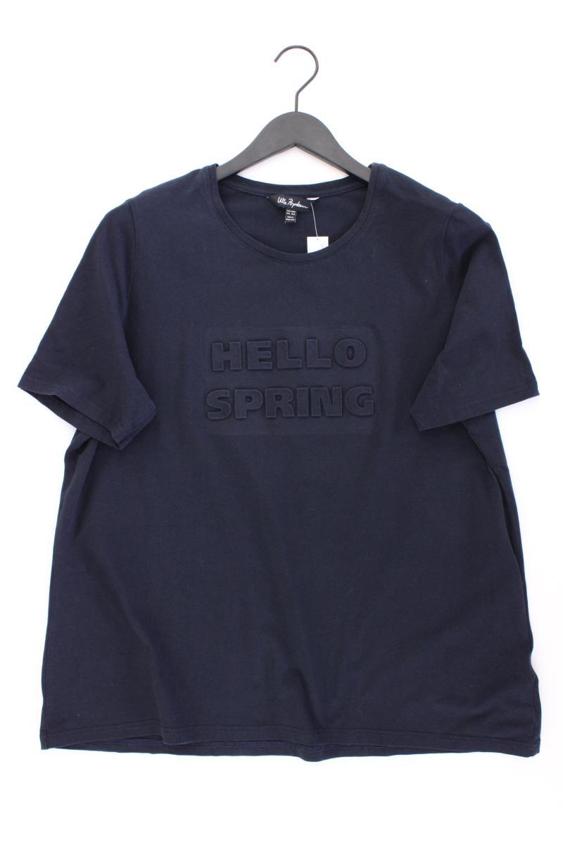 Ulla Popken T-Shirt Gr. 46/48 Kurzarm blau aus Baumwolle