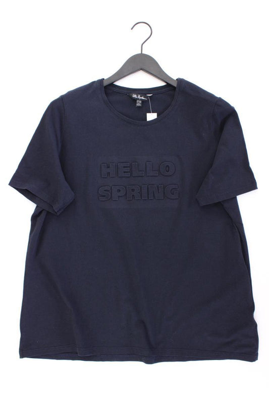 Ulla Popken T-Shirt Gr. 46/48 Kurzarm blau aus Baumwolle