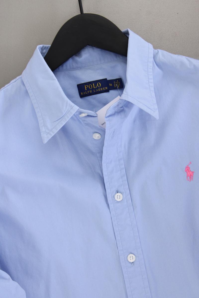 Polo Ralph Lauren Langarmbluse Gr. UK 14 (M) blau aus Baumwolle