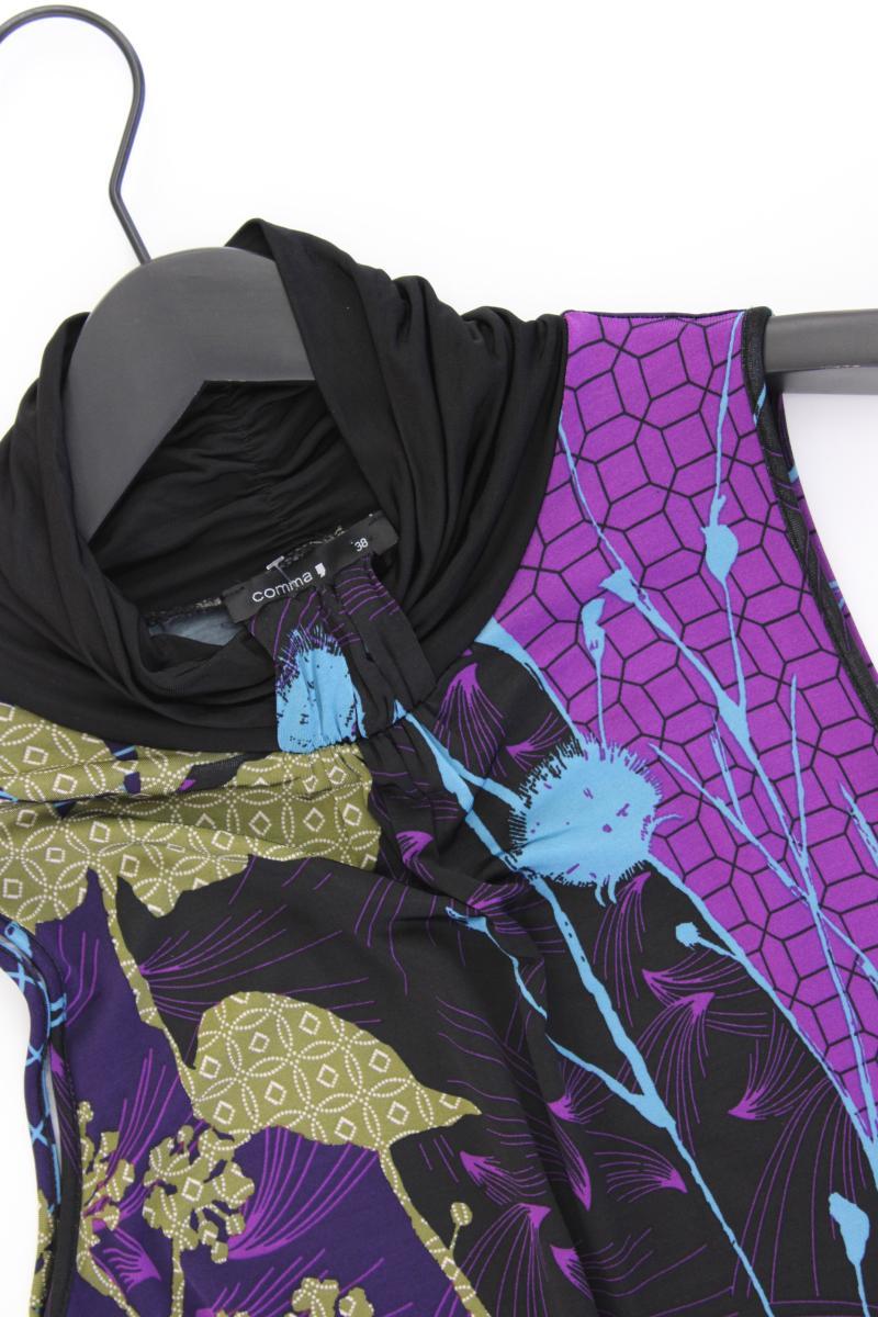 comma, Midikleid Gr. 38 neuwertig Ärmellos mehrfarbig aus Viskose