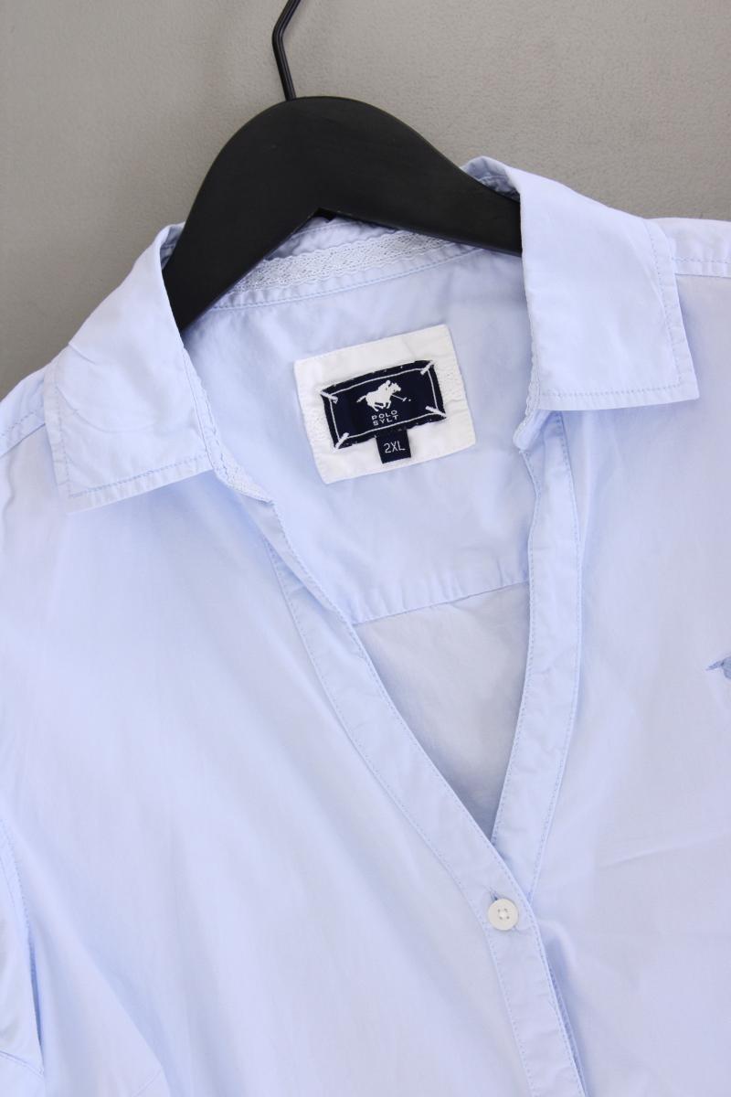 Polo Sylt Kurzarmbluse Gr. XXL blau aus Baumwolle