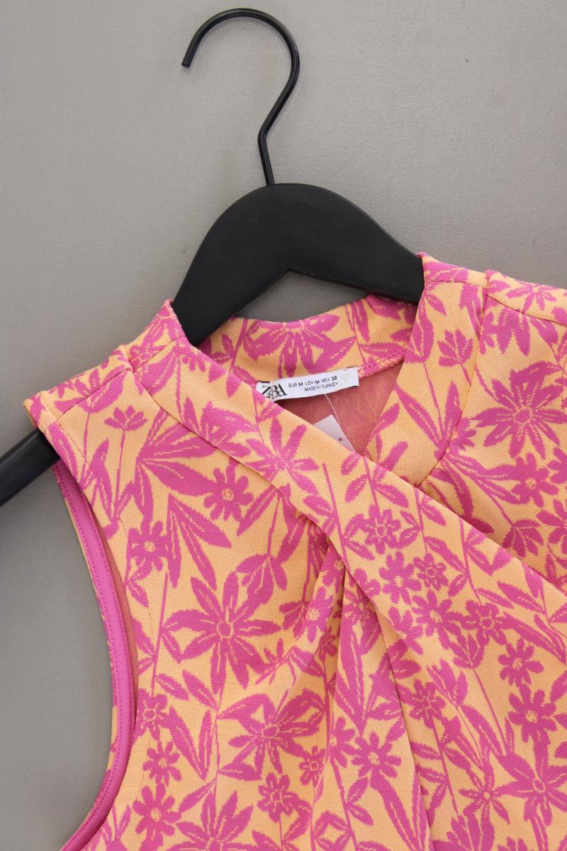 Zara Crop Top Gr. M mit Blumenmuster mehrfarbig aus Polyester