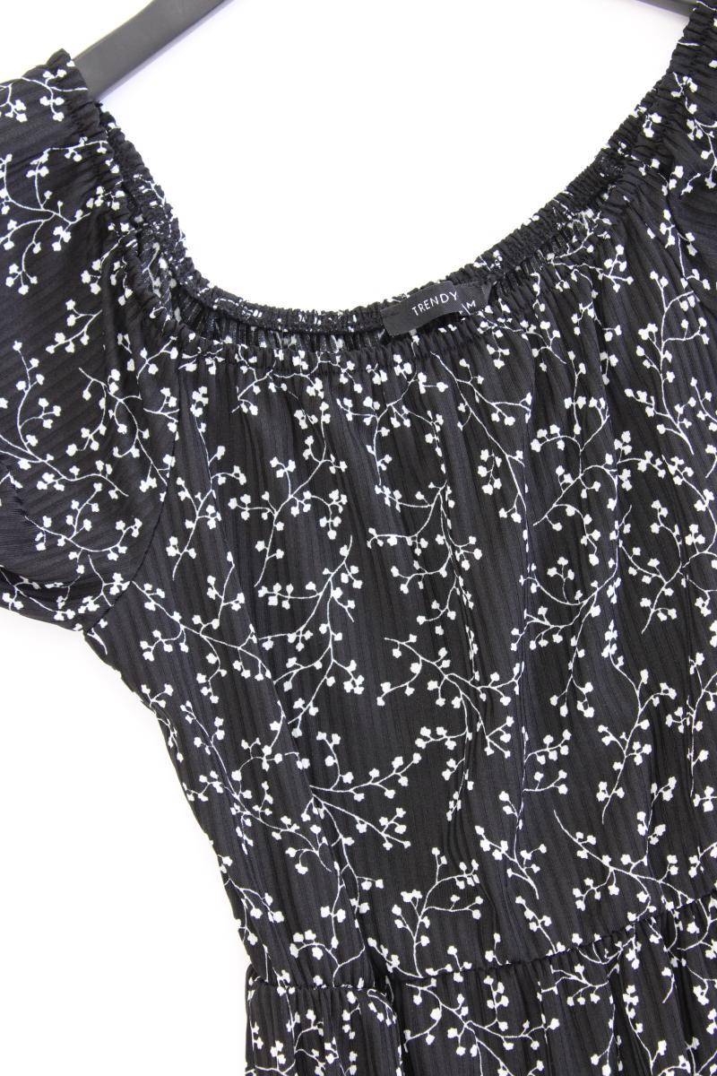 Trendyol Kurzarmkleid Gr. M mit Blumenmuster schwarz
