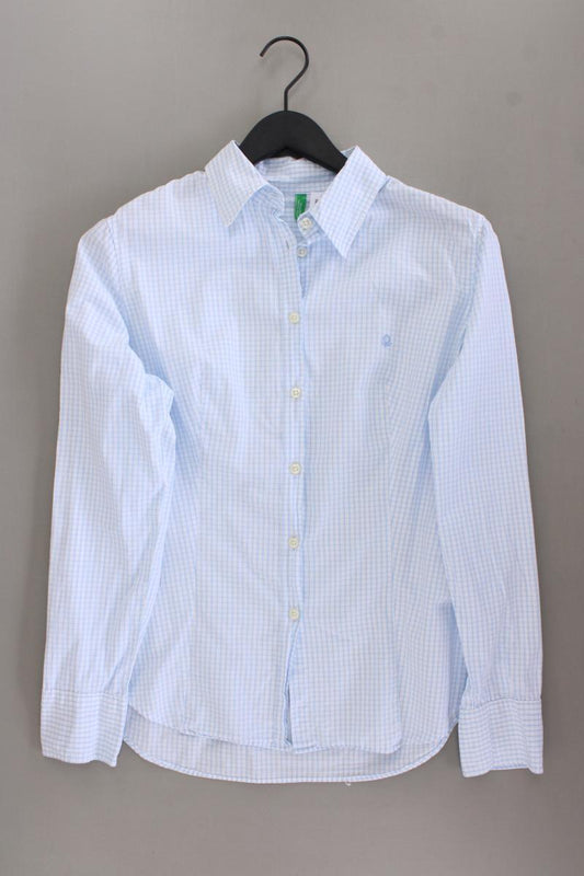 United Colors of Benetton Karobluse Gr. XL kariert Langarm blau aus Baumwolle
