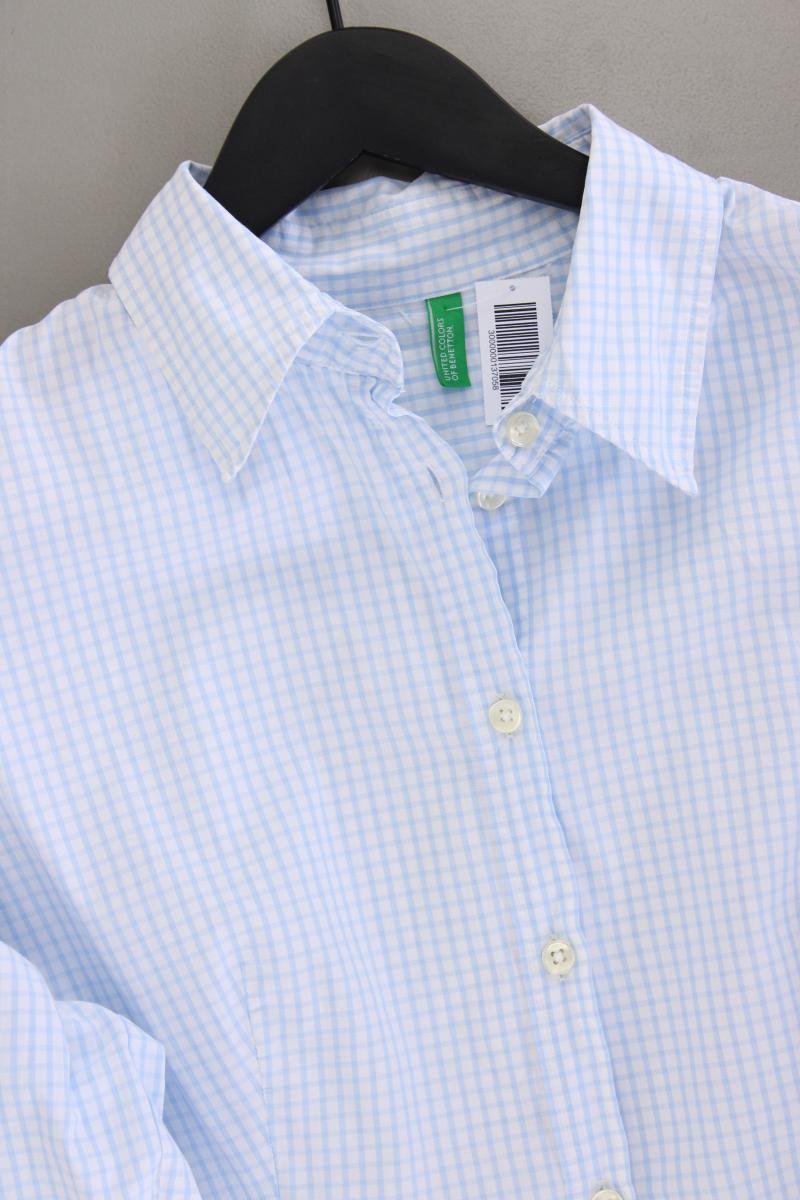 United Colors of Benetton Karobluse Gr. XL kariert Langarm blau aus Baumwolle