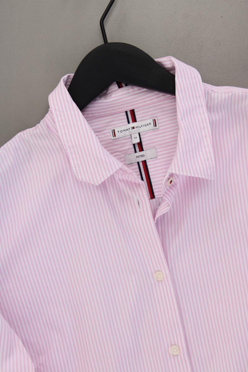 Tommy Hilfiger Langarmbluse Gr. UK 14 (L) gestreift rosa aus Baumwolle